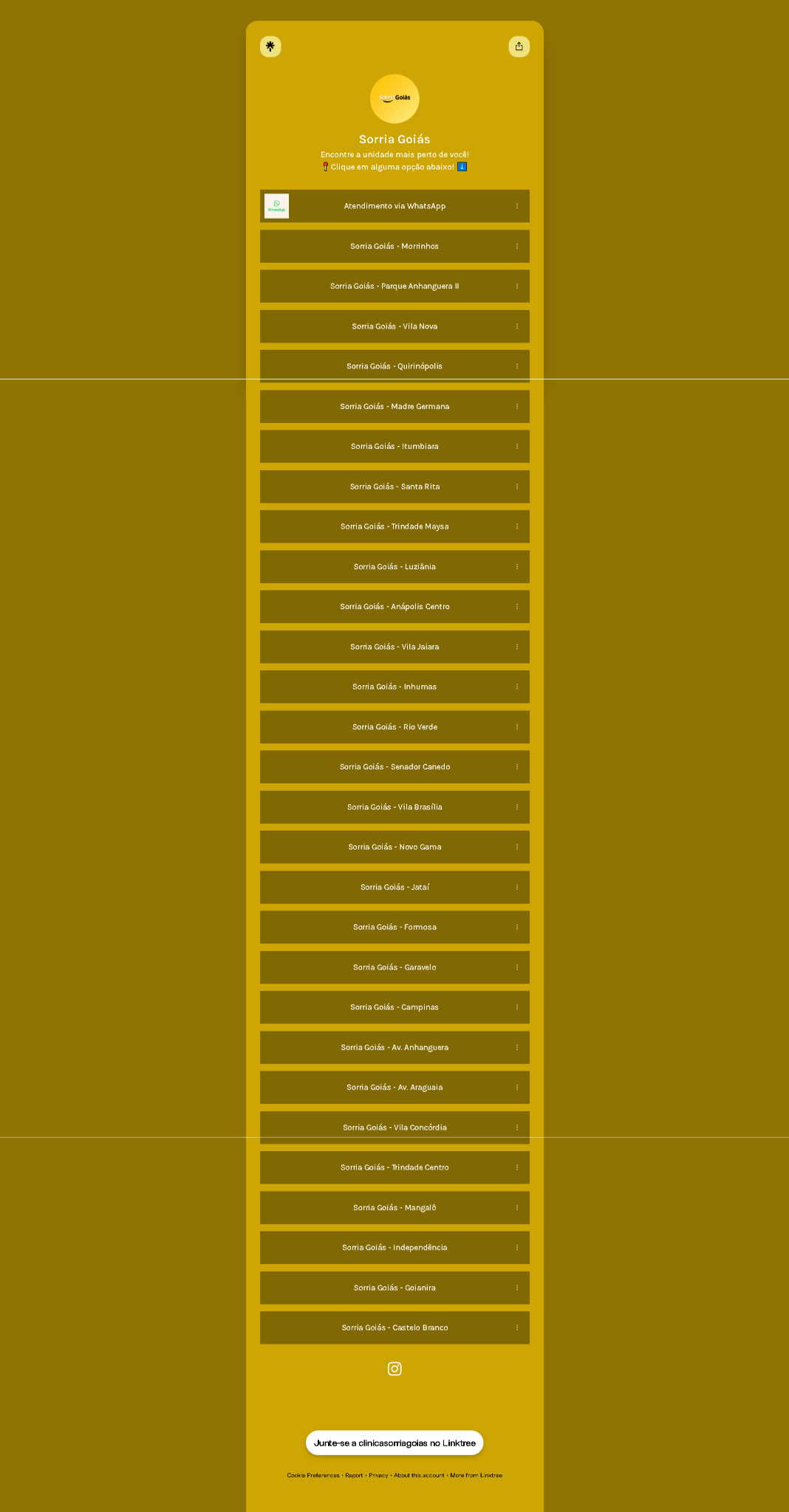 Lista de unidades Sorria Goiás